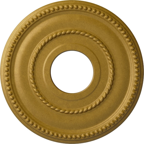 Ekena Millwork Valeriano Ceiling Medallion (Canopies up to 6 1/4"), 12 1/8"OD x 3 5/8"ID x 3/4"P, Pharaohs Gold CM12VAPGS - main